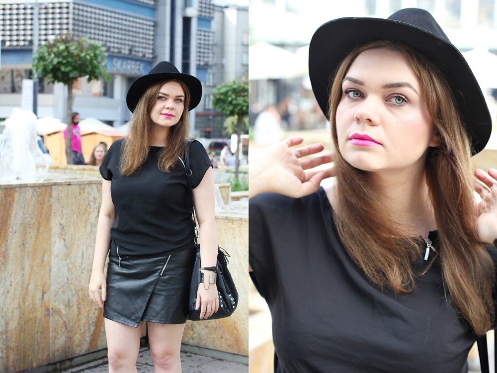 naczarno-black hat-leather skirt (1)