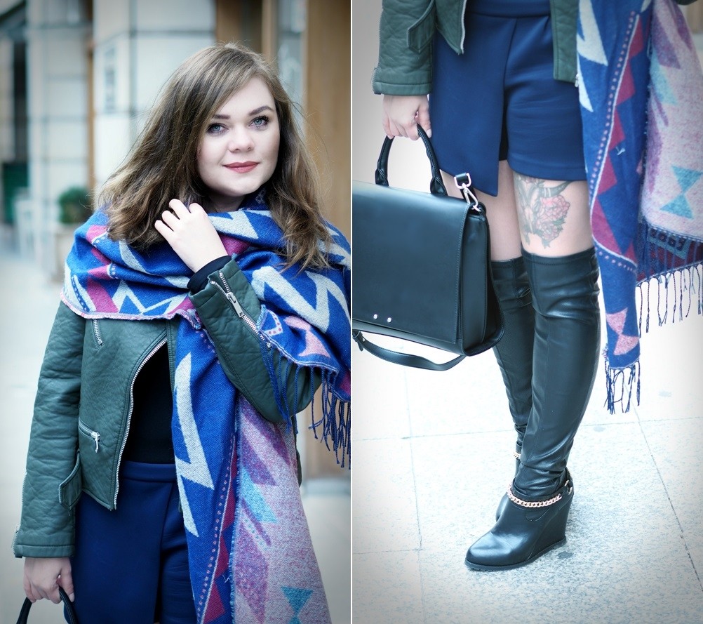ponczo-biker jaacket-ranita sobanska-knee shoes (3)